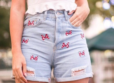 Denim Short Cotton Mickey Mouse High Waist Vintage Holes Loose DIY Women Fashion | eBay US