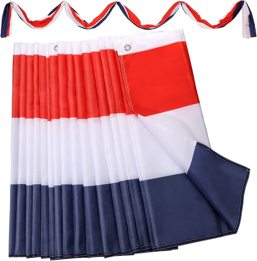 2 Pcs Large American Flag Patriotic Bunting Hanging Decorations 4th of July Red White Blue Stripe... | Amazon (US)