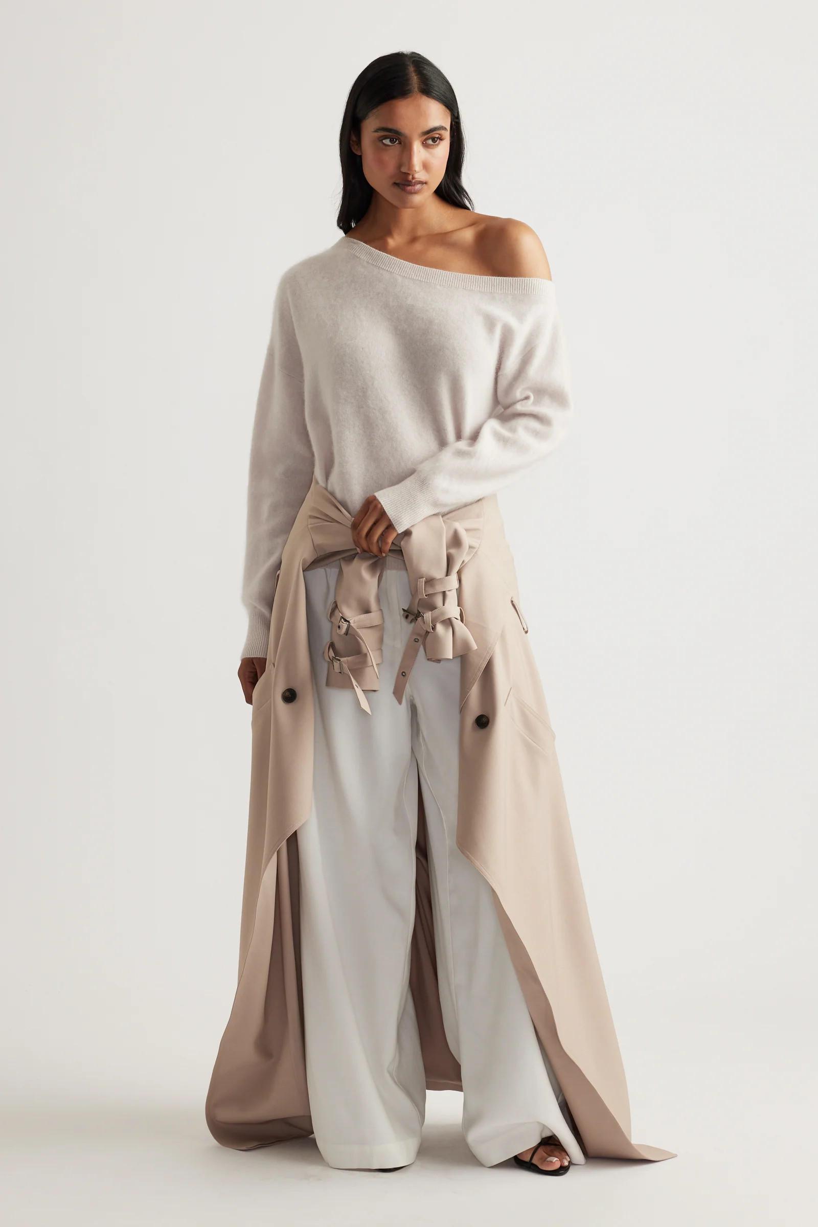 Elle Drop Shoulder Wool Jumper - Sand | DECJUBA