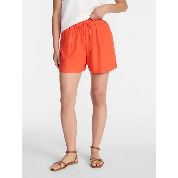 Time and Tru Women's Linen Blend Shorts, Sizes XS-XXXL | Walmart (US)