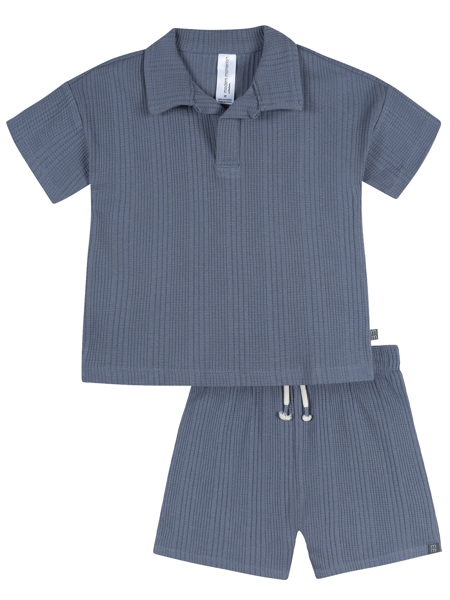 Modern Moments by Gerber Baby and Toddler Boy Johnny Collar Top and Pant Set, 2-Piece, Sizes 0/3 ... | Walmart (US)