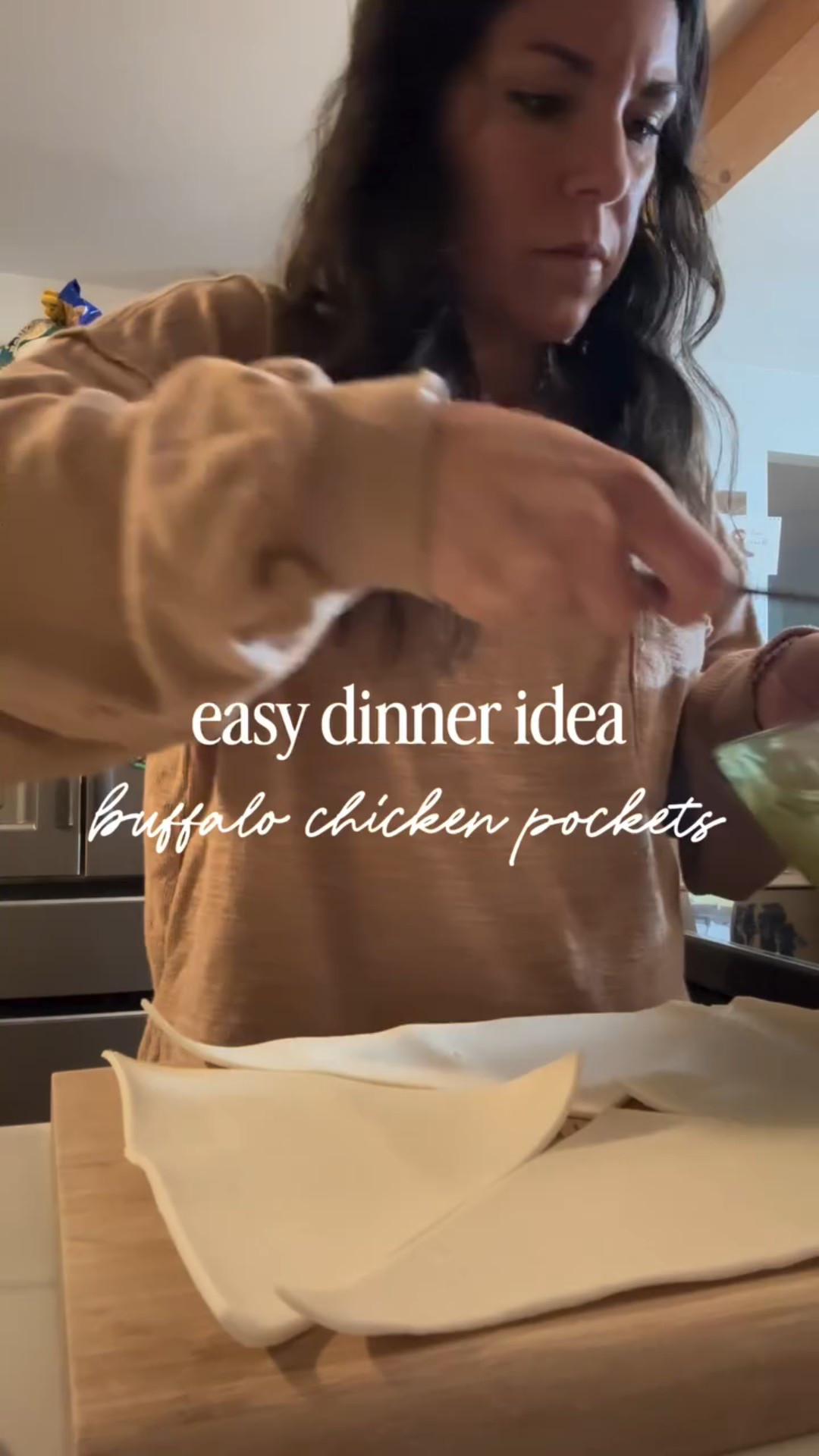 Highly recommend this one!

Buffalo Chicken Pockets | Easy Weeknight Dinner Idea or Quick Weekend Dinner

- shredded chicken
- red hot
- butter
- blue cheese
- @sweetlorens gluten free pastry dough

Mix ingredients together and bake for 10 mins or until golden brown. You can add a light egg wash to the top so they brown nicely!

Enjoy! This would also be a great freezer meal! 🫶🏼

We loved them!

#easyrecipe #deliciousrecipe #weeknightdinner #weekenddinner #easyrecipeschallenge