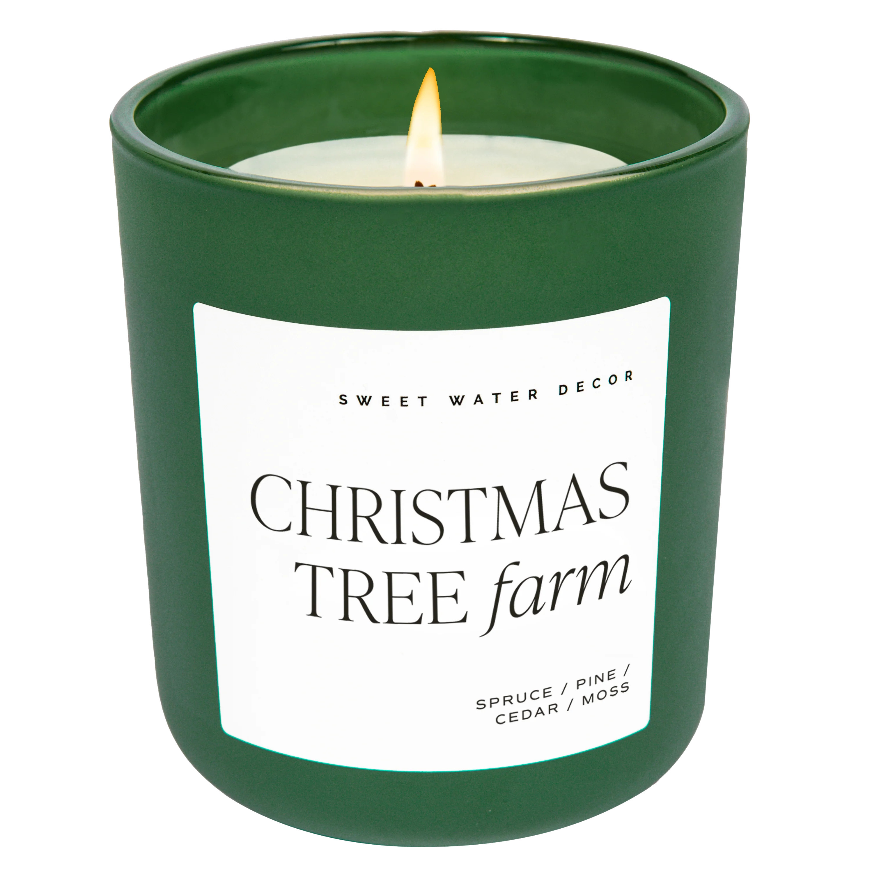 Christmas Tree Farm Soy Candle - Green Matte Jar - 15 oz | Sweet Water Decor, LLC