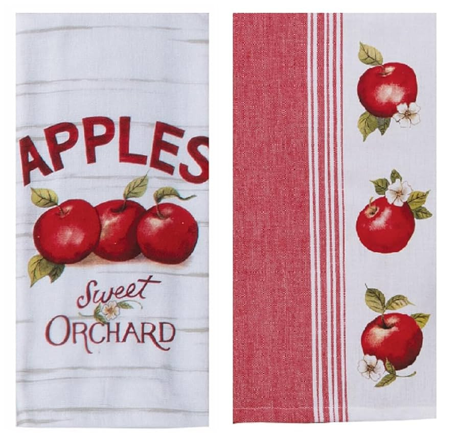 Donna's Home Emporium Bundle of 2 Fruit-Apple Picking Vintage Themed Cotton Kitchen Dish Towels, ... | Amazon (US)