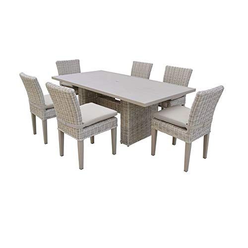 TK Classics COAST-DTREC-KIT-6C Coast Rectangular Table with 6 Armless Chairs Outdoor Wicker Patio... | Amazon (US)