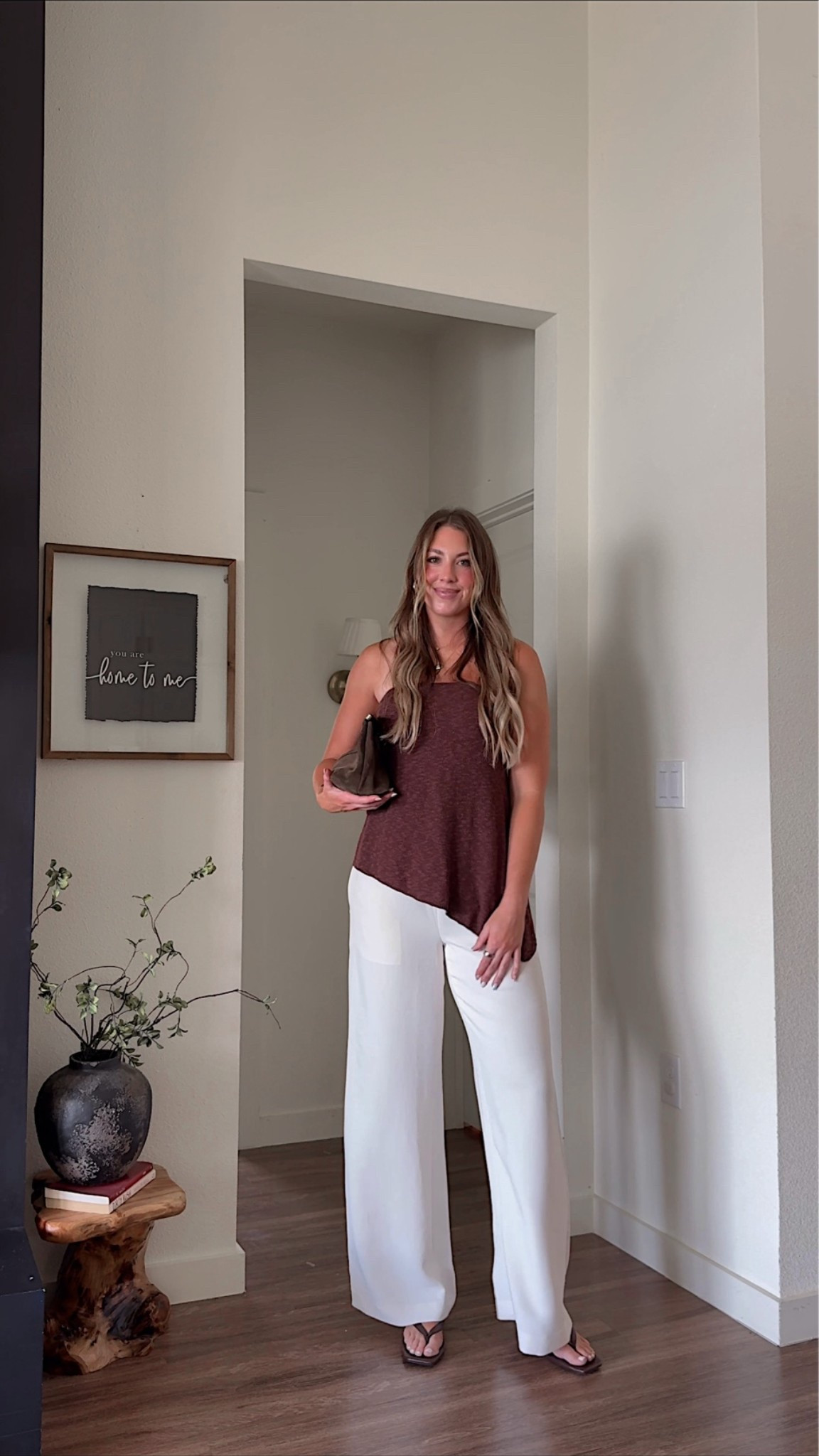 Elevated summer outfit idea styling viral Aritzia pants! I’m 510 wearing a small in top and medium tall in pants