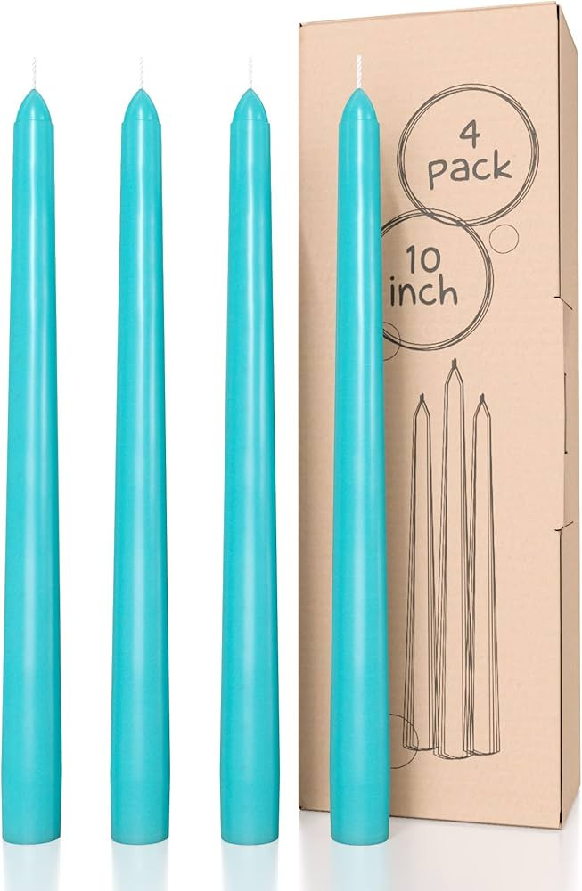Candwax 10 inch Taper Candles Set of 4 - Dripless Taper Candles and Unscented Candlesticks - Perf... | Amazon (US)