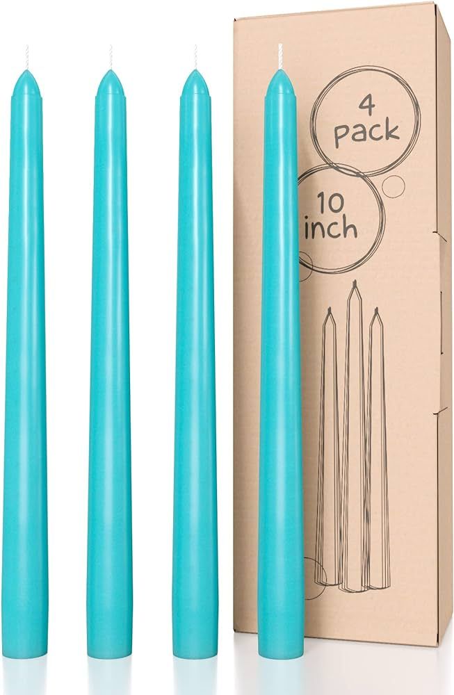 Candwax 10 inch Taper Candles Set of 4 - Dripless Taper Candles and Unscented Candlesticks - Perf... | Amazon (US)