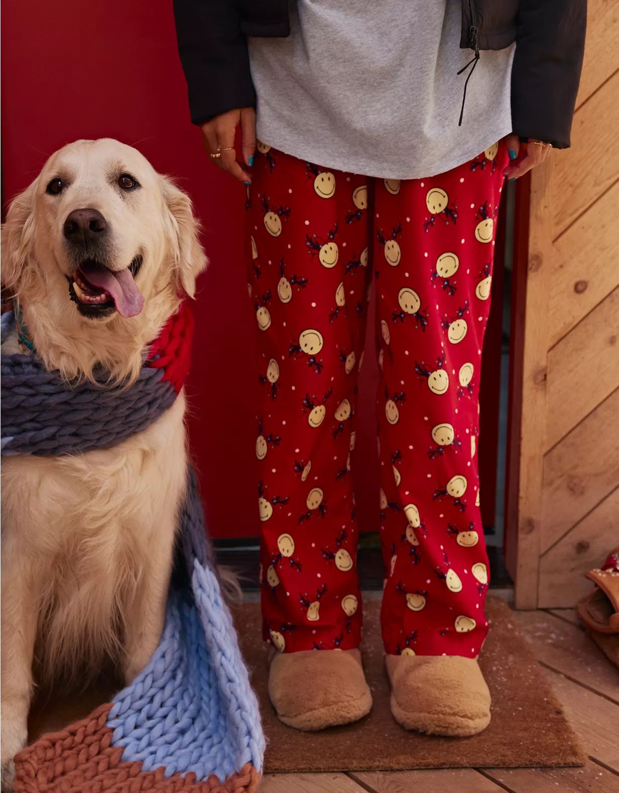 Aerie Smiley® Flannel Skater Pajama Pant | Aerie