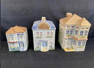 Avon Townhouse Ceramic Canister Collection Of (3) Vintage Cookie Jar Victorian  | eBay | eBay US