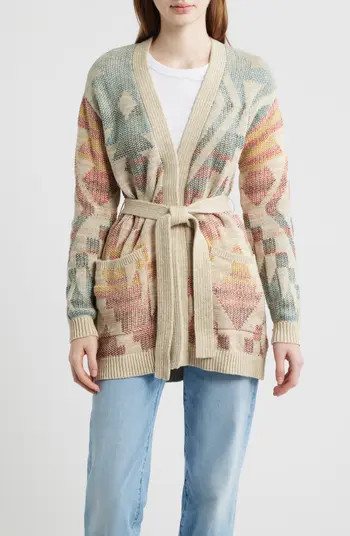 Cheyenne Jacquard Cotton Wrap Cardigan | Nordstrom