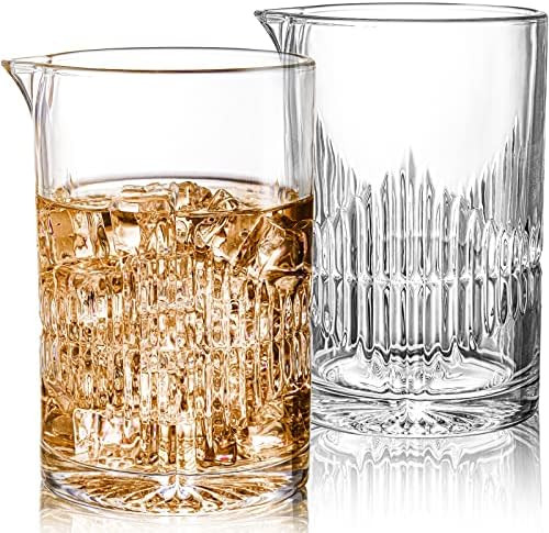DEAYOU 2 Pack Cocktail Mixing Glass, 25 OZ Crystal Stirring Glasses for Martini Drinks, Seamless ... | Amazon (US)