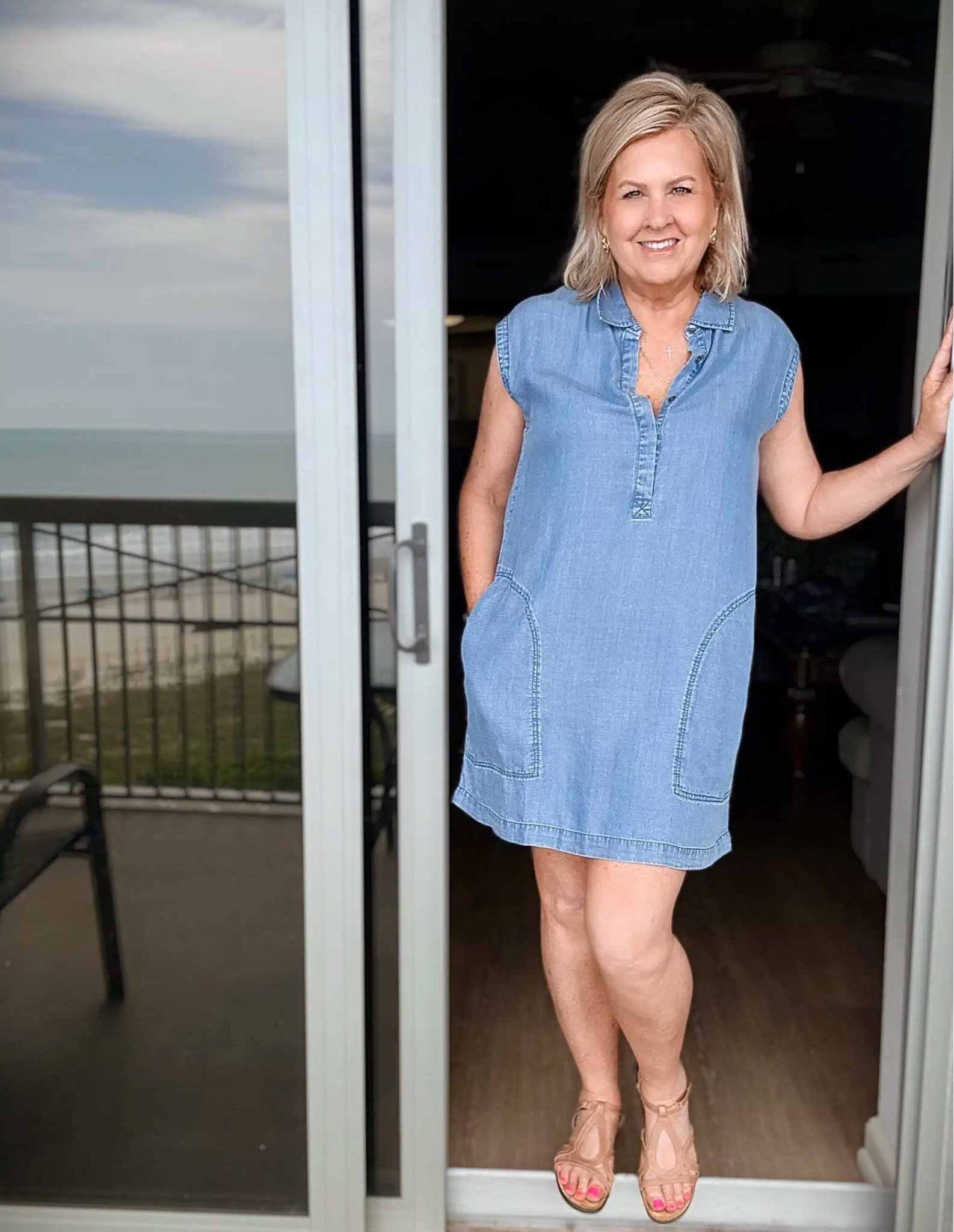 This dress was the most casual one I packed for my trip. It’s easy to wear with casual sandals or sneakers for a comfortable option. You can easily dress it up with wedges or a dressier sandal. I’m wearing a size medium.

#LTKTravel #LTKOver40 #LTKootd