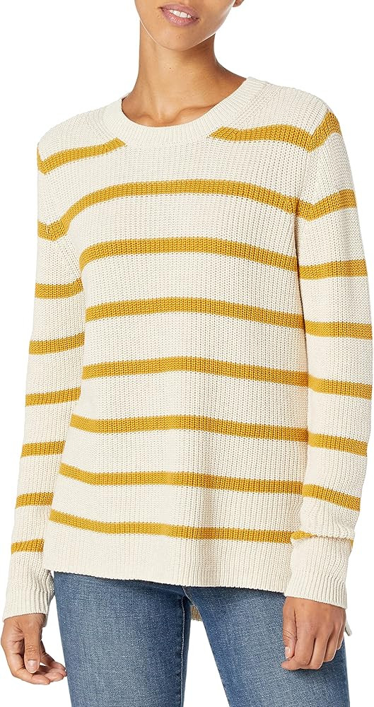 Goodthreads Women's Cotton Shaker Stitch Crewneck Sweater | Amazon (US)