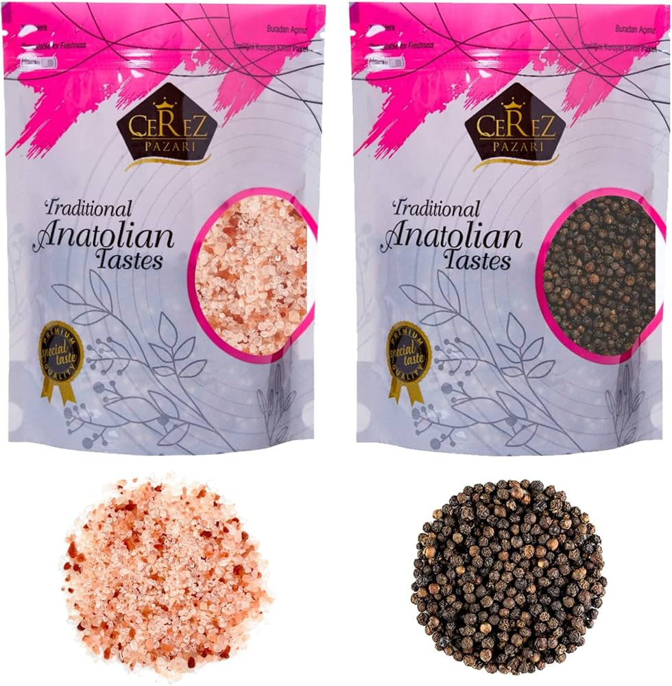 Cerez Pazari Whole Black Peppercorns 12oz, Himalayan Pink Salt (Coarse Grain) 2 lbs, Premium Qual... | Amazon (US)