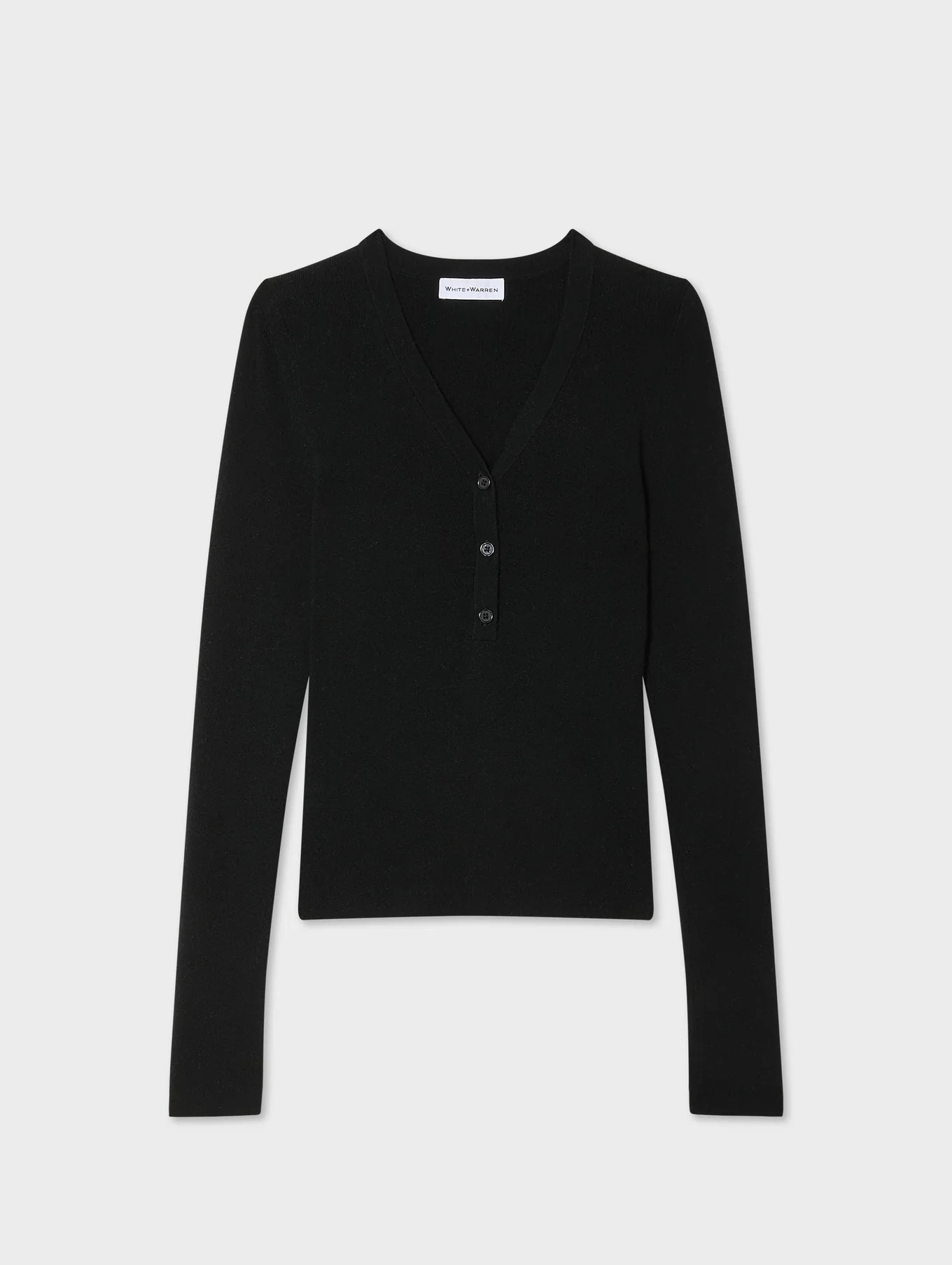 Superfine Cashmere Blend Henley | White and Warren