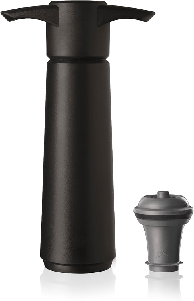 Vacu Vin Original Wine Saver with 1 Vacuum Bottle Stoppers – Black Wine Preserver Pump for Red ... | Amazon (US)