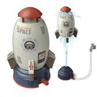 Rocket Sprinkler Spinning Flying Children's Outdoor Water Playing Toy Fun Interaction in Garden Lawn Light Grey | The Home Depot