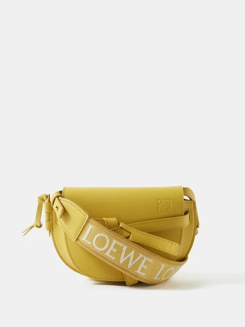 Loewe - Gate Mini Leather Cross-body Bag - Womens - Yellow | Matches (US)