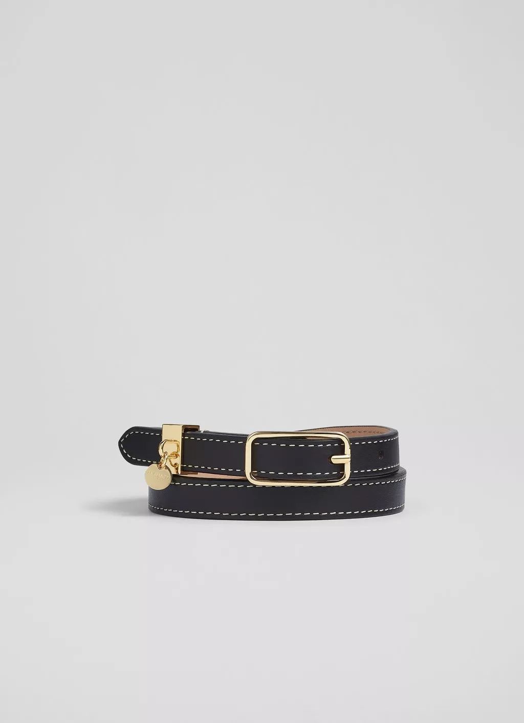 Molly Black Leather Skinny Belt | L.K. Bennett (UK)