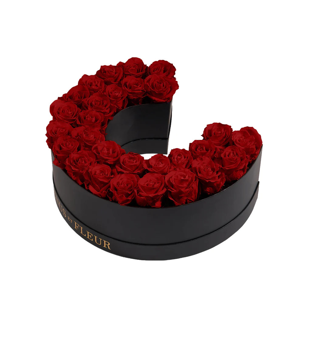 Le Grand Floral Letter C with Eternity Roses - Venus et Fleur | Venus ET Fleur