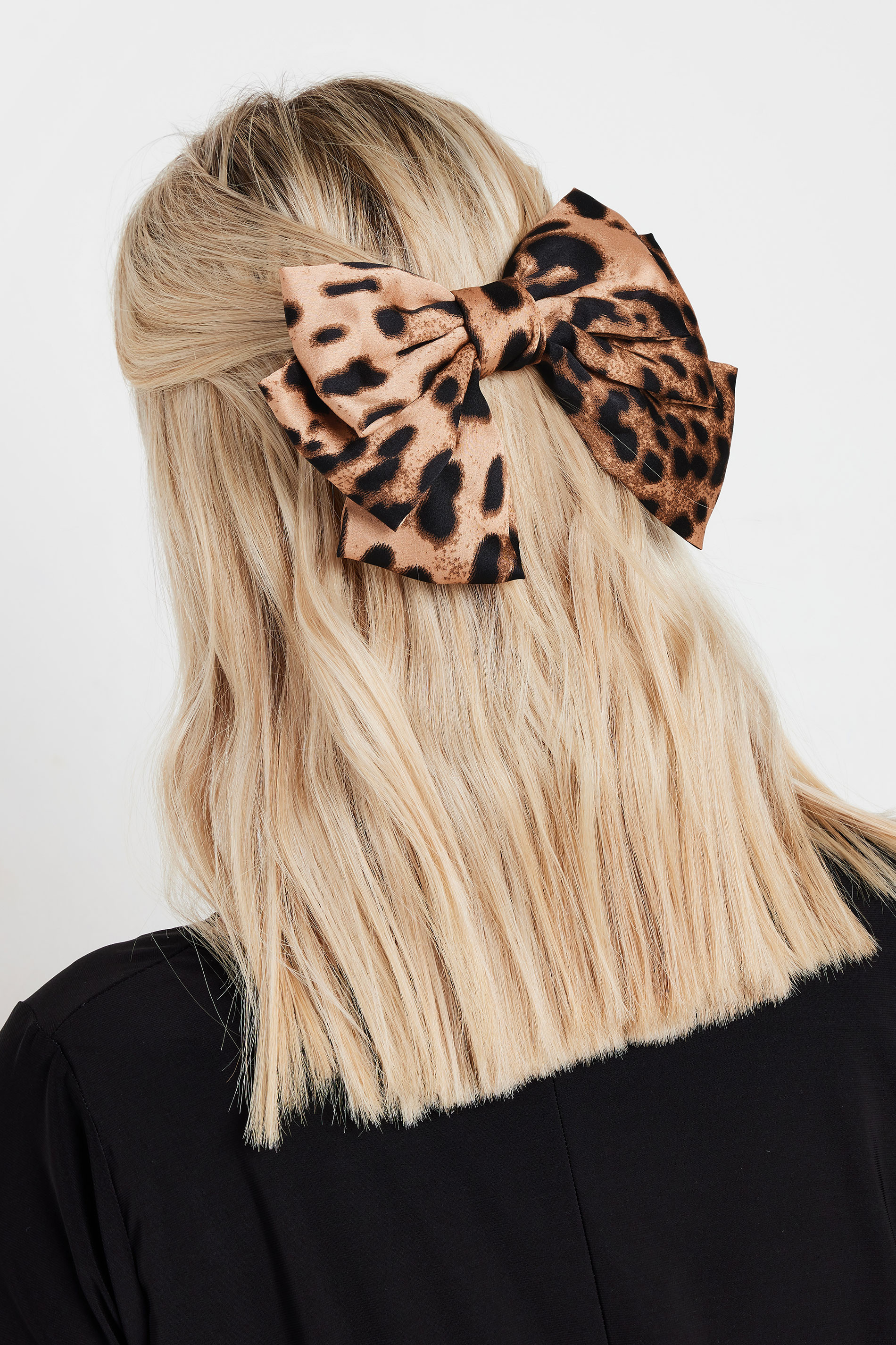 Yours Brown Leopard Print Bow Hair Clip | Long Tall Sally