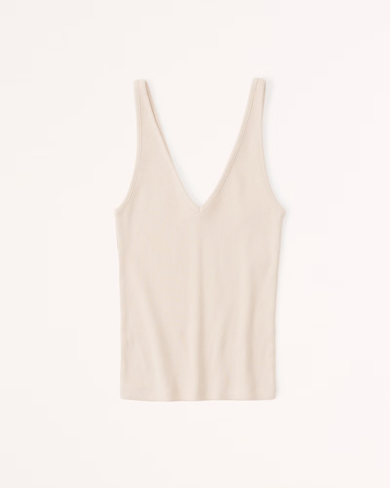 Essential Rib Tuckable V-Neck Tank | Abercrombie & Fitch (US)