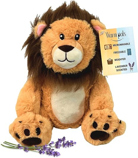 1i4 Group Warm Pals Lion, Microwavable Weighted Plush, Heated for Warmth | Cute, Soft, Cozy Toy f... | Amazon (US)
