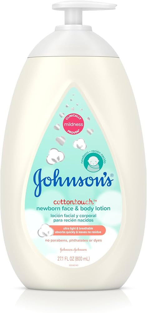 Johnson's Baby CottonTouch Newborn Baby Face and Body Lotion, Hypoallergenic and Paraben-Free Moi... | Amazon (US)
