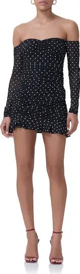 AFRM Adrian Ruched Off the Shoulder Long Sleeve Minidress | Nordstrom | Nordstrom