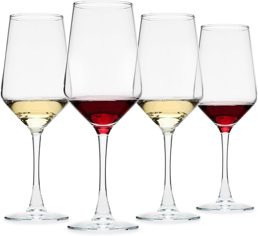 Wine Glasses Set of 4, 13.5oz Red & White Wine Glasses for Party, Long Stem Wine Glasses, Lead-fr... | Amazon (US)