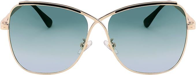 FEISEDY Womens Cute Sunglasses Oversized Butterfly X Shape Design Cateye Lady Sunglasses B2738 | Amazon (US)