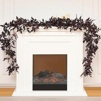 Zeyune Plum Cimicifuga Seeded Garland Artificial Fall Garland Cimicifuga Ramosa Leaf Garland Plum... | Amazon (US)