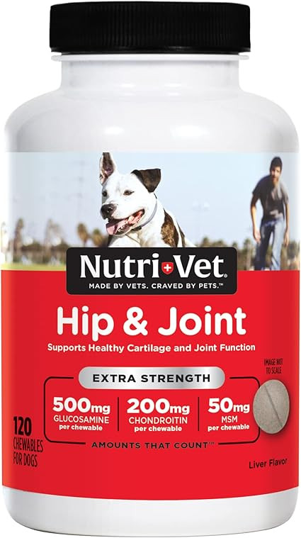 Nutri-Vet Hip & Joint Chewable Dog Supplements | Formulated with Glucosamine & Chondroitin for Do... | Amazon (US)