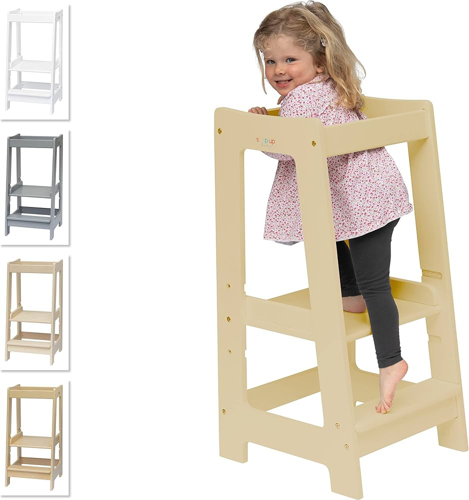 Stepup Baby Montessori Toddler Tower Kitchen Wooden Helper Step Stool, Adjustable Toddler Steps w... | Amazon (US)