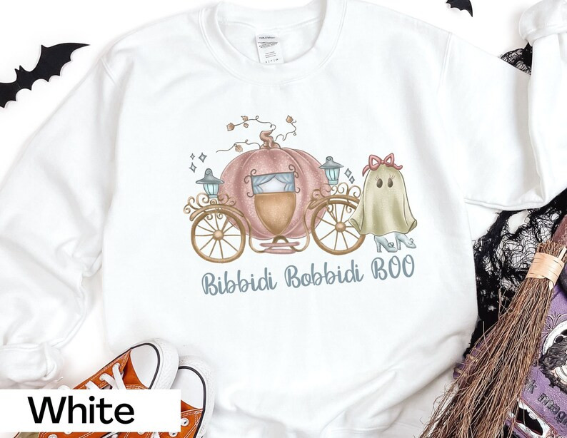 Bibbidi Bobbidi Boo Sweatshirt, Disney Ghost Crewneck, Halloween Cute Sweatshirt, Pumpkin Carriag... | Etsy (US)