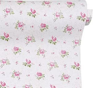 Yifasy 32.8ft Roll Pink Rose Shelf Liner Peel and Stick Wallpaper Revamp Furniture Wall Surface D... | Amazon (US)