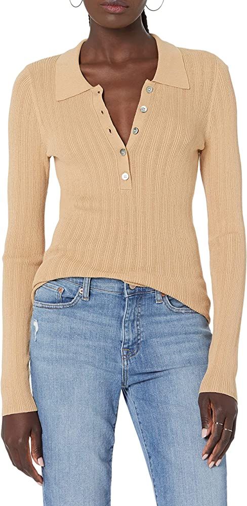 The Drop Women's Dara Slim-Fitted Variegated Rib Polo Sweater | Amazon (US)