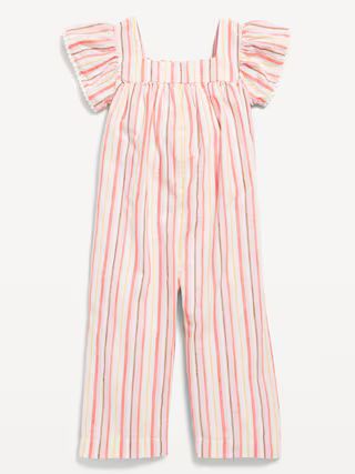 Flutter-Sleeve Cropped Wide-Leg Jumpsuit for Toddler Girls | Old Navy (US)