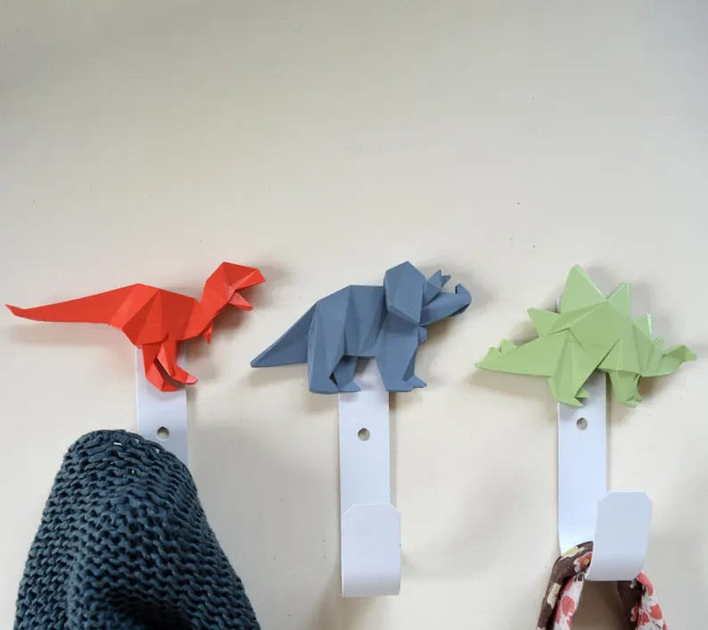 Dinosaur Wall Hook, Children's Decorative Hanger, T. rex, Triceratops, Stegosaurus, Bathroom Towe... | Etsy (US)