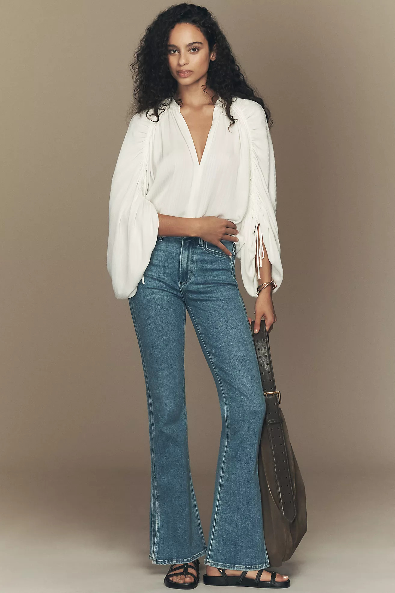 PAIGE Laurel Canyon 32 High-Rise Bootleg Jeans | Anthropologie (US)