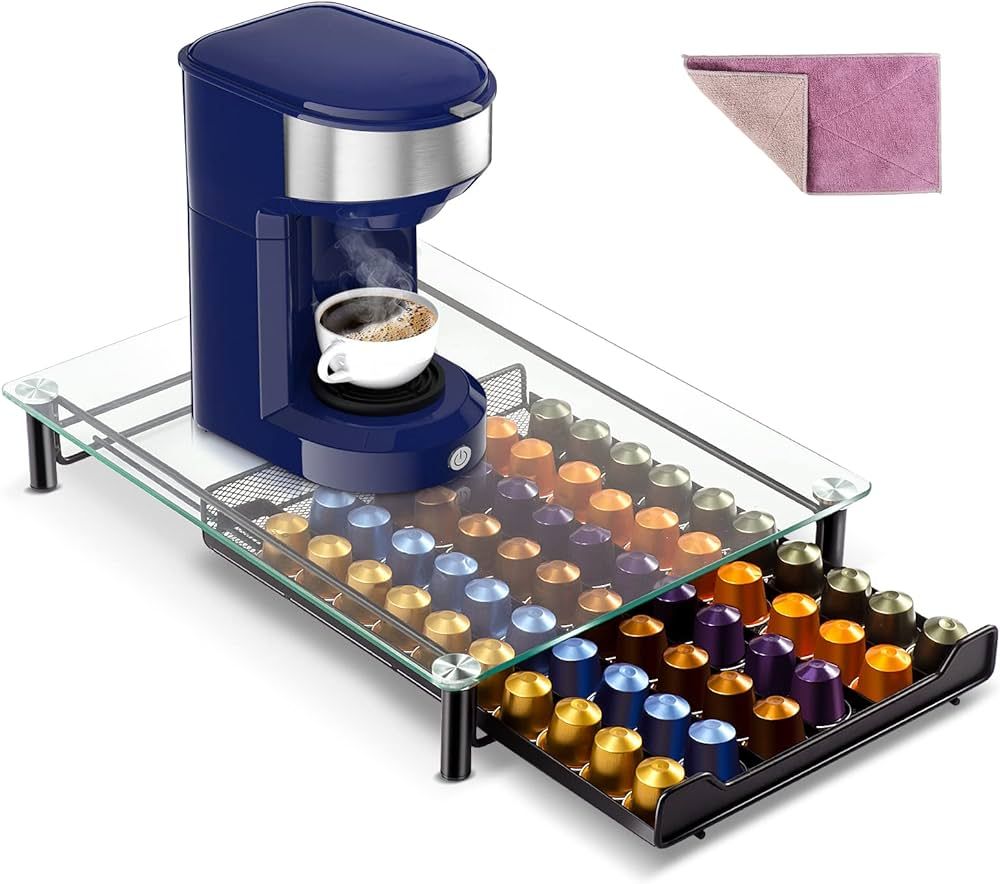 Myiosus Kaffee Kapselhalter, Kaffeekapseln Schublade zur Aufbewahrung für 60 Nespresso Kapseln, ... | Amazon (DE)