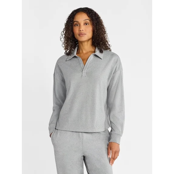 Athletic Works Women's Bi-Color Top with Long Sleeves, Sizes XS-XXXL | Walmart (US)