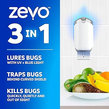 Zevo Flying Insect Trap - Plug-in Indoor Fly Trap and Bug Light Trap Refill with Blue and UV Ligh... | Amazon (US)