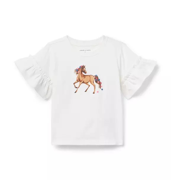 Horse Ruffle Sleeve Tee | Janie and Jack