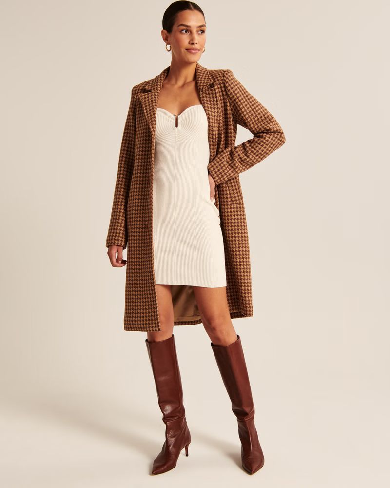 Long-Sleeve Hardware Mini Sweater Dress | Abercrombie & Fitch (US)