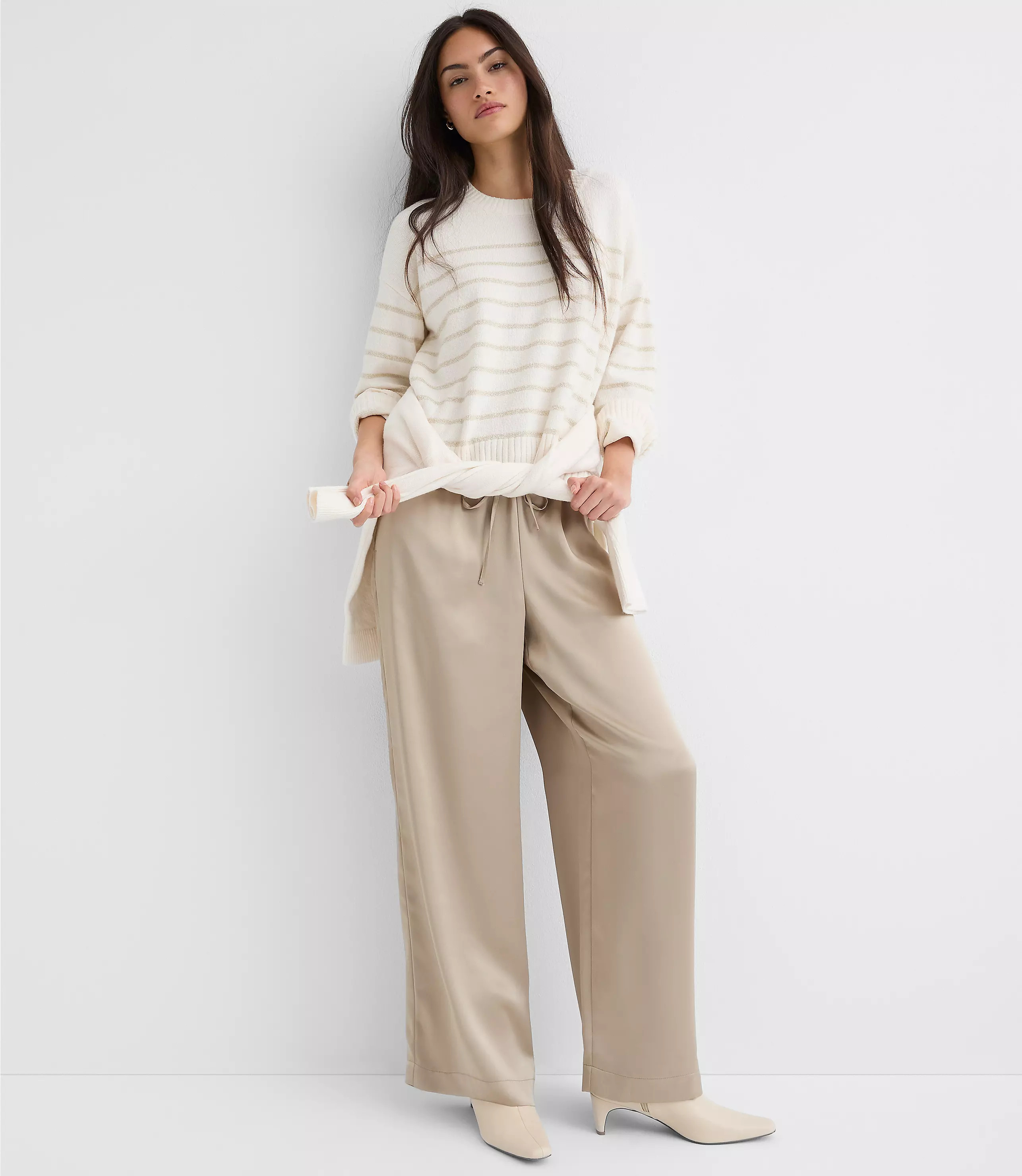 Sawyer Pull On Pants in Satin | LOFT