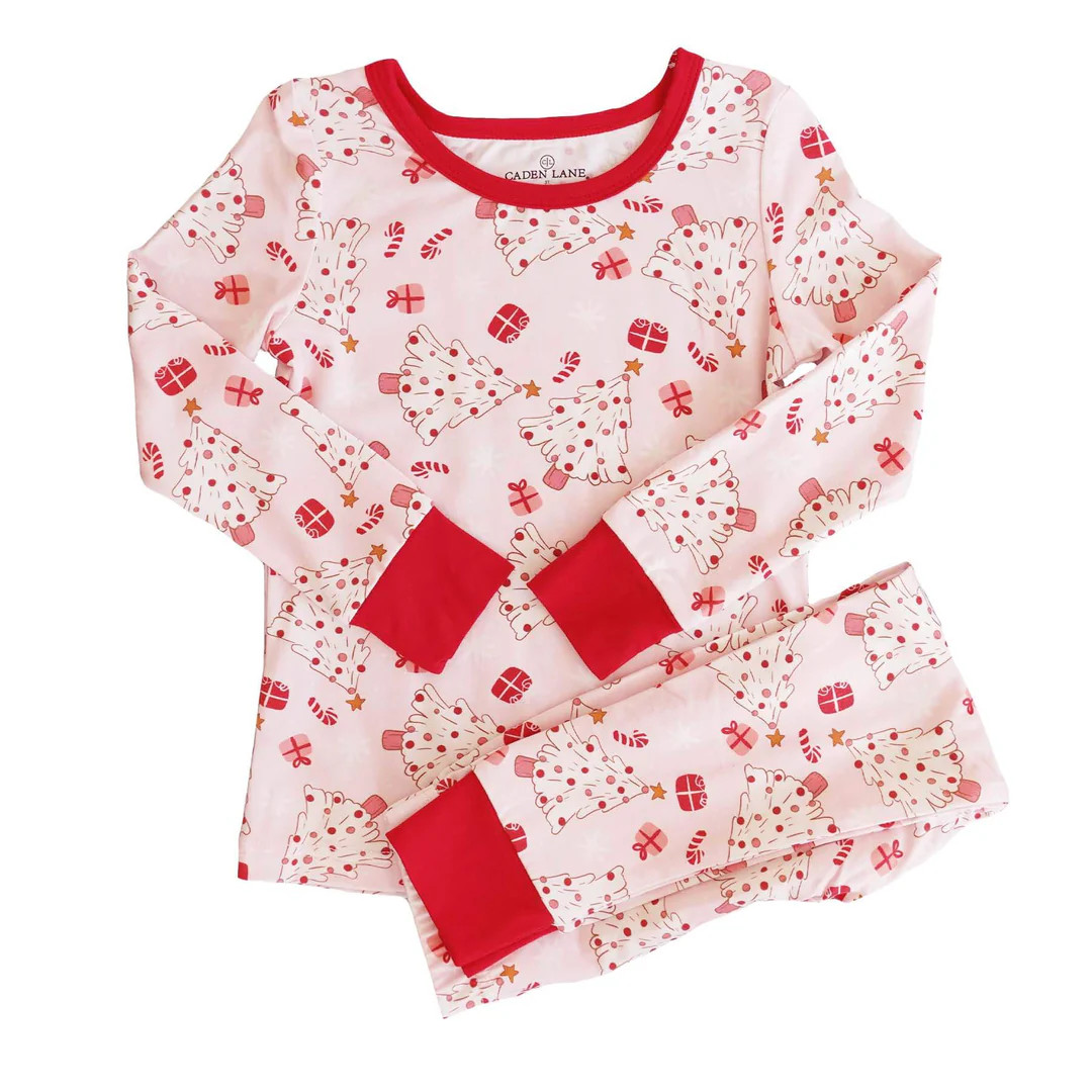 Very Merry Two Piece Pajama Set | Pink | Caden Lane