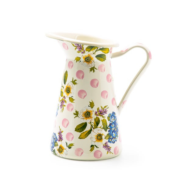 MacKenzie-Childs Wildflowers Pink Medium Practical Pitcher | MacKenzie-Childs