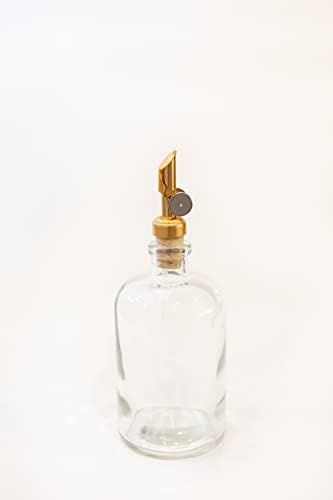 Recycled Glass Oil Dispenser with Self Pour Spout (Gold) by Rail19 | Amazon (CA)